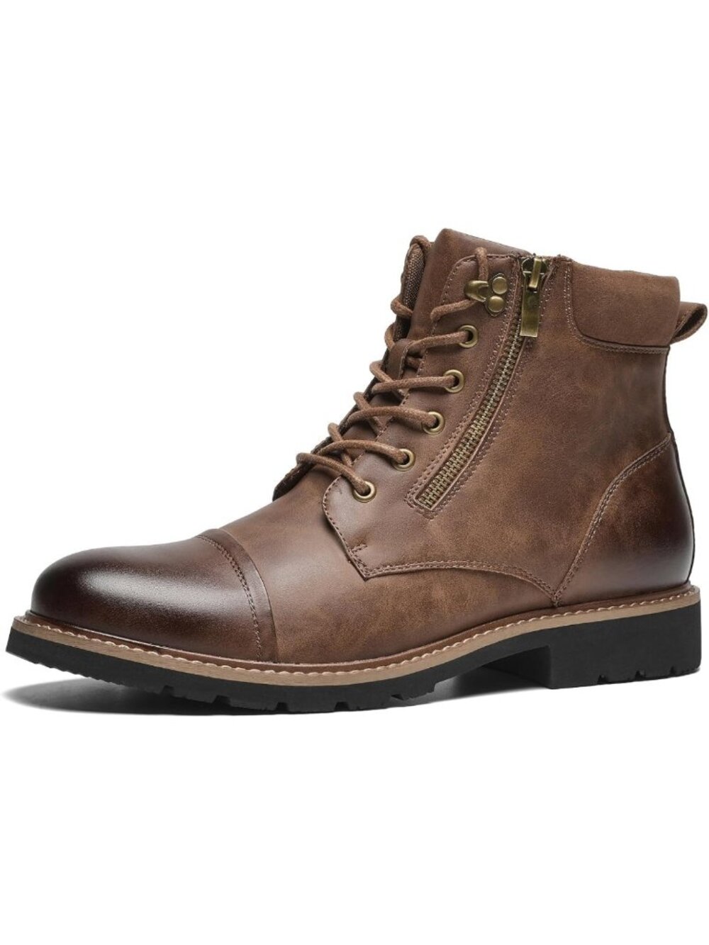 Stylish Retro Chukka Boots for Men - Cap Toe Design, Non-Slip Rubber Sole